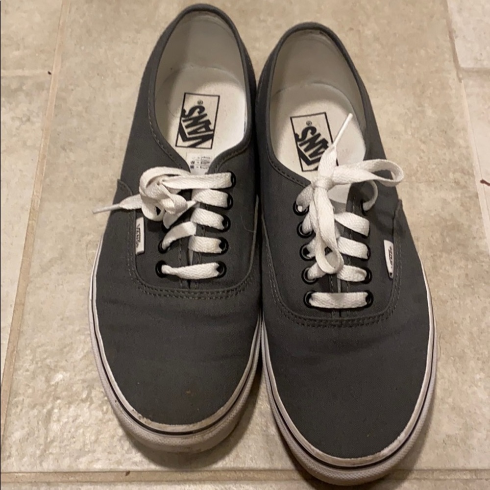 Charcoal gray vans men’s 9.5 / women’s 11